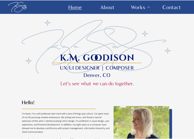 Original kmgoodison.com homepage from 2021