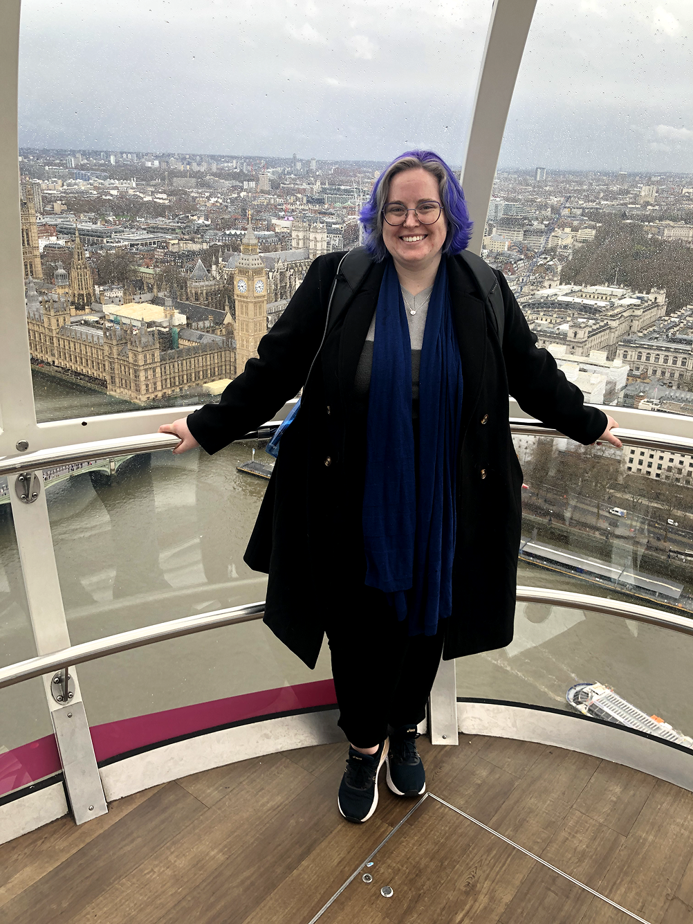 Kayla Goodison standing at the London Eye